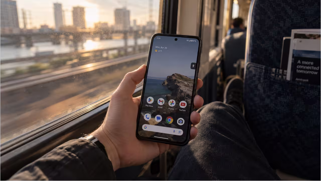Google Pixel phone displaying the September 2026 Android Drop features including Motion Assist and Gemini Find Hub