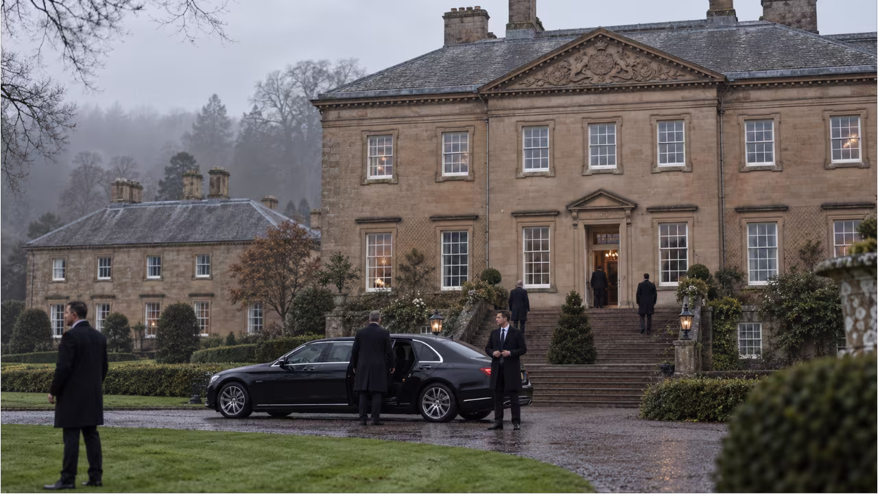 King Charles III hosting the AI safety summit at Dumfries House with OpenAI, Google DeepMind, Anthropic, and Nvidia leadership